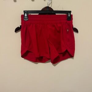 Red lululemon shorts